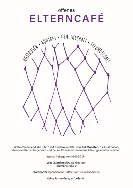 Offenes Elterncafé Flyer - jeden Freitag 10 bis 11:30 Uhr